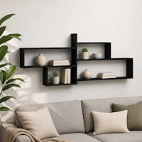 vidaXL Vägg hylla Svart ek 168.5 x 17 x 68 cm Konstruerat trä