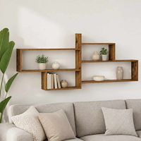 vidaXL Vägg hylla Gammalt trä 168.5 x 17 x 68 cm Konstruerat trä