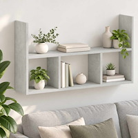 vidaXL Vägghylla Betonggrå 78,5 x 17 x 45 cm Konstruerat trä
