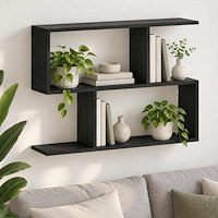 vidaXL Vägghylla Svart ek 72 x 17 x 55.5 cm Konstruerat trä