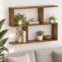 vidaXL Vägghylla Rökt ek 72 x 17 x 55.5 cm Konstruerat trä