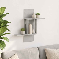 vidaXL Vägg hylla Betonggrå 59 x 17 x 63 cm Konstruerat trä
