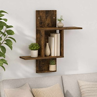 vidaXL Vägg hylla Rökt ek 59 x 17 x 63 cm Konstruerat trä