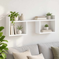 vidaXL Vägghylla Vit 90 x 17 x 32 cm Konstruerat trä
