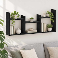 vidaXL Vägghylla Svart ek 97,5 x 17 x 40 cm Konstruerat trä