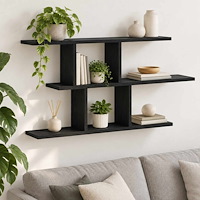 vidaXL Vägghylla Svart ek 100 x 17 x 45,5 cm Konstruerat trä