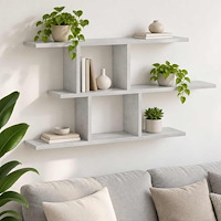 vidaXL Vägghylla Betonggrå 100 x 17 x 45,5 cm Konstruerat trä