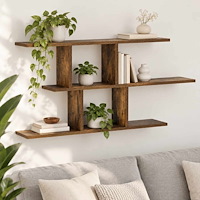 vidaXL Vägghylla Rökt ek 100 x 17 x 45,5 cm Konstruerat trä