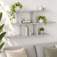 vidaXL Vägghylla Grå Sonoma 100 x 17 x 45,5 cm Konstruerat trä