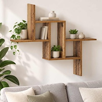 vidaXL Vägg hylla Gammalt trä 87 x 17 x 75 cm Konstruerat trä