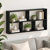 vidaXL Vägg hylla Svart ek 102 x 17 x 50 cm Konstruerat trä