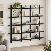 vidaXL Vägghylla Svart ek 102 x 13,5 x 102 cm Konstruerat trä