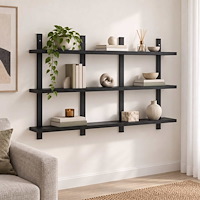 vidaXL Vägghylla Svart ek 102 x 13.5 x 58 cm Konstruerat trä