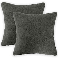 vidaXL Kuddöverdrag 2 st HEERLEN Mörkgrå 30 x 30 cm Bouclé