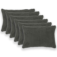 vidaXL Kuddöverdrag 6 st HEERLEN Mörkgrå 30 x 50 cm Bouclé
