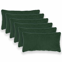 vidaXL Kuddöverdrag 6 st HEERLEN Mörkgrön 40 x 80 cm Bouclé