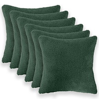 vidaXL Kuddöverdrag 6 st HEERLEN Mörkgrön 45 x 45 cm Bouclé