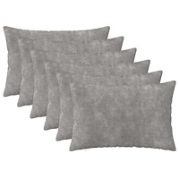 vidaXL Kuddöverdrag 6 st HEERLEN Ljusgrå 50 x 80 cm Mikrofiber Fleece