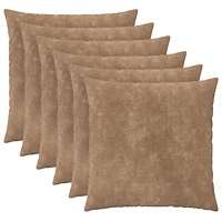 vidaXL Kuddöverdrag 6 st HEERLEN Taupe 60 x 60 cm Mikrofiber Fleece