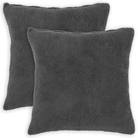 vidaXL Kuddöverdrag 2 st HEERLEN Mörkgrå 70 x 70 cm Bouclé