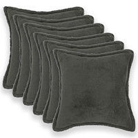 vidaXL Kuddöverdrag 6 st HOUTEN Mörkgrå 40 x 40 cm Bouclé