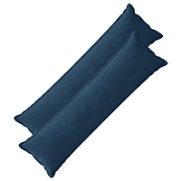 vidaXL Kuddöverdrag 2 st HOUTEN Mörkblå 40 x 145 cm manchester