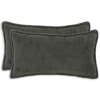 vidaXL Kuddöverdrag 2 st HOUTEN Mörkgrå 40 x 70 cm Bouclé
