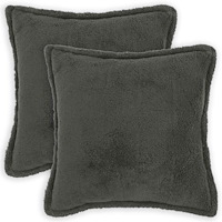 vidaXL Kuddöverdrag 2 st HOUTEN Mörkgrå 55 x 55 cm Bouclé