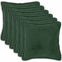 vidaXL Kuddöverdrag 6 st HOUTEN Mörkgrön 60 x 60 cm Bouclé