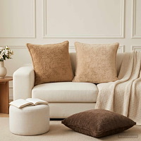 vidaXL Kuddöverdrag 2 st HOUTEN Ljusbrun 60 x 60 cm Faux Kaninpäls