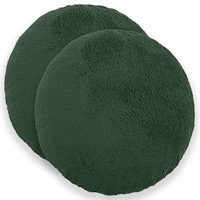 vidaXL Kuddöverdrag 2 st HEERLEN Mörkgrön Ø 30 cm Bouclé
