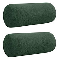 vidaXL Kuddöverdrag 2 st HEERLEN Mörkgrön Ø 15 x 40 cm Bouclé