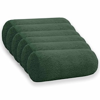 vidaXL Kuddöverdrag 6 st HEERLEN Mörkgrön Ø 15 x 40 cm Bouclé