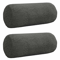 vidaXL Kuddöverdrag 2 st HEERLEN Mörkgrå Ø 15 x 40 cm Bouclé