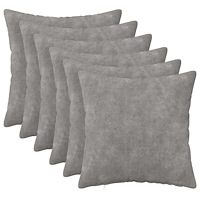vidaXL Kudde med kudde HEERLEN 6 st Ljusgrå Mikrofiber Fleece