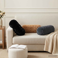 vidaXL Kudde 2 st HEERLEN Antracit Ø 15 x 40 cm PV Fleece