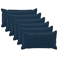 vidaXL Kudde med kudde HOUTEN 6 st Blå Mikrofiber Fleece