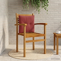 vidaXL Ryggkudde PUTTEN 100% Polyester Vinröd 40 x 40 x 10 cm