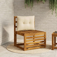 vidaXL Ryggkudde PUTTEN 100% Polyester Beige 50 x 40 x 10 cm