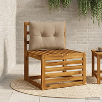 vidaXL Ryggkudde PUTTEN 100% Polyester Taupe 50 x 40 x 10 cm