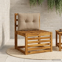 vidaXL Ryggkudde PUTTEN 100% Polyester Taupe 60 x 40 x 10 cm