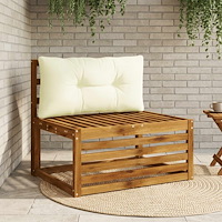 vidaXL Ryggkudde PUTTEN 100% Polyester Gräddvit 70 x 40 x 10 cm