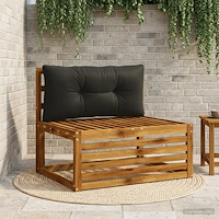 vidaXL Ryggkudde PUTTEN 100% Polyester Svart 80 x 40 x 10 cm