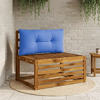 vidaXL Ryggkudde PUTTEN 100% Polyester Kungsblå 80 x 40 x 10 cm