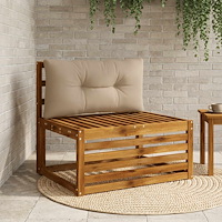 vidaXL Ryggkudde PUTTEN 100% Polyester Taupe 80 x 40 x 10 cm
