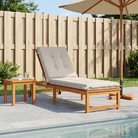 vidaXL Solstol Kudde GEMERT 100% Polyester Vit 190 x 50 x 9 cm