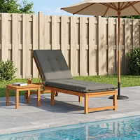 vidaXL Solstol Kudde GEMERT 100% Polyester Grå 190 x 50 x 9 cm