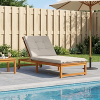 vidaXL Solstol Kudde GEMERT 100% Polyester Vit 190 x 70 x 9 cm