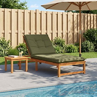 vidaXL Solstol Kudde GEMERT 100% Polyester Olivgrön 190 x 80 x 9 cm