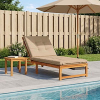 vidaXL Solstol Kudde GEMERT 100% Polyester Sand 190 x 80 x 9 cm